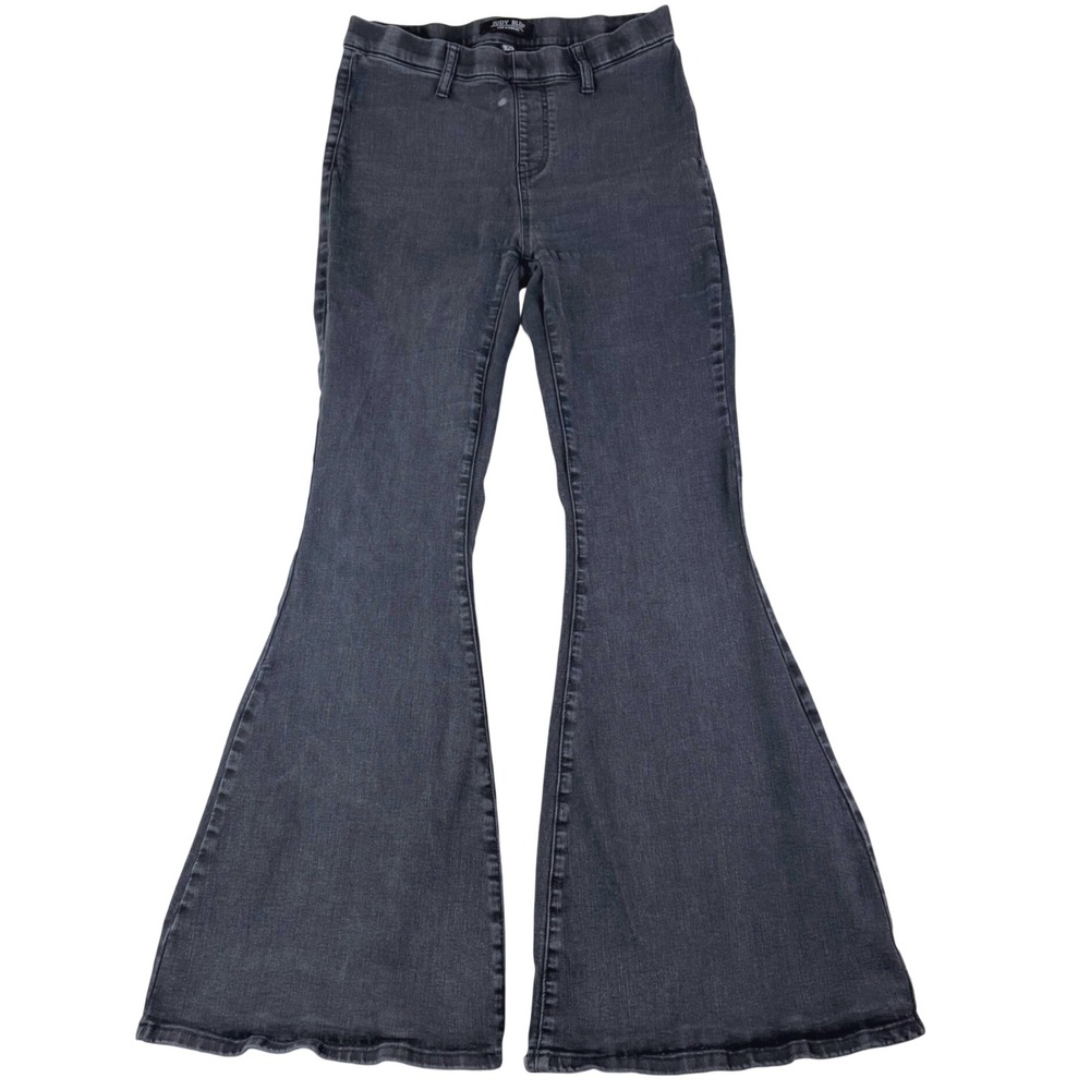 Judy Blue 9/29 Black Flare Jeans High Rise Pull On Bell Bottom Boho 70s *Spot